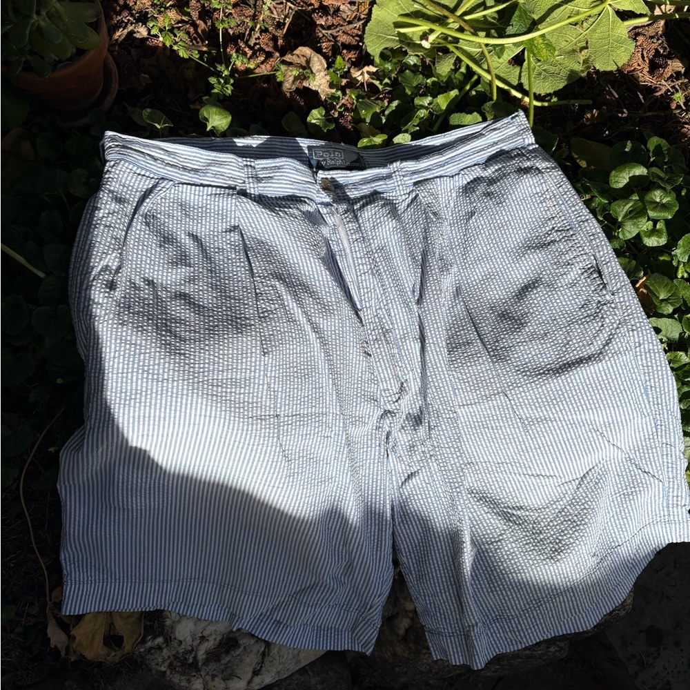 Ralph Lauren Men's Gray Striped Shorts